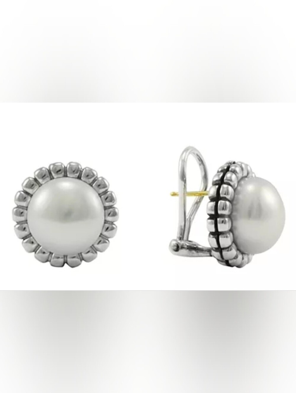 LAGOS Fluted Pearl Stud Earrings